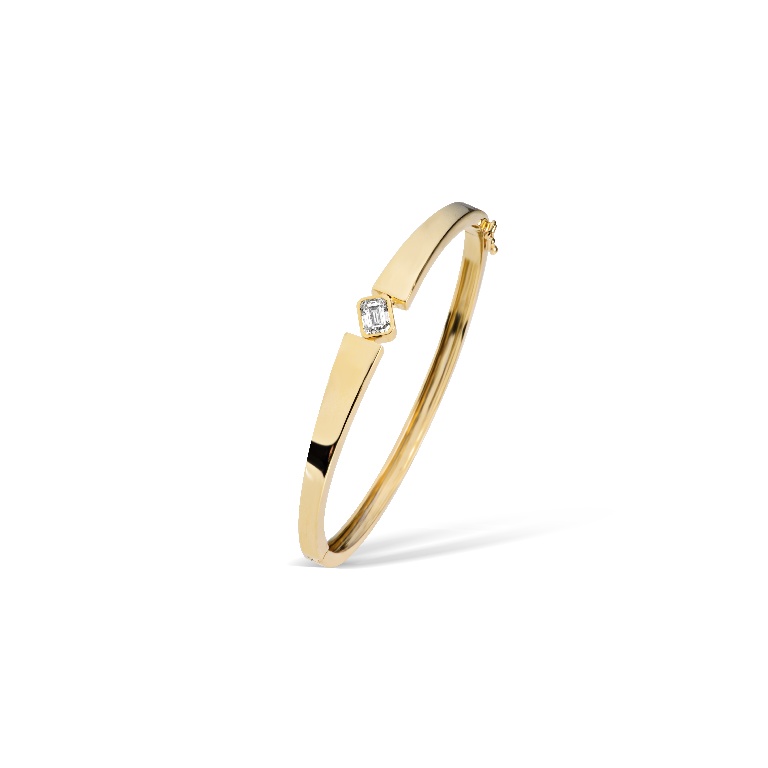 BRACELETE OURO AMARELO 18 DIAMANTE EMERALD GIA